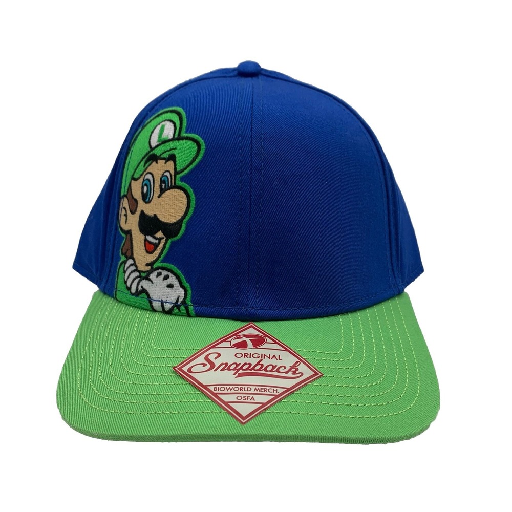 Luigi Super Mario Original Snap Back Hat Cap One Size Fits Most Nintendo 90s